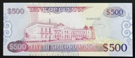 Реверс банкноты 500 долларов (Гайана) 2011 года