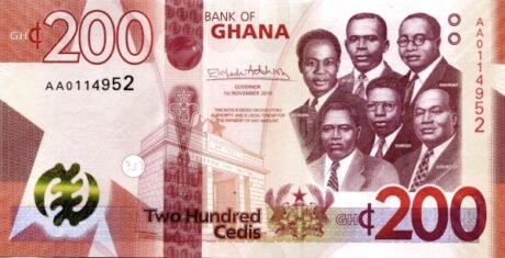 Аверс банкноты 200 седи (Гана) 2019 года