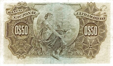 Реверс банкноты 50 сентаво (Гвинея-Бисау) 1914 года
