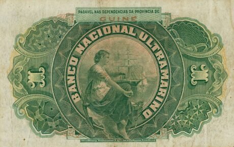 Реверс банкноты 1 эскудо (Гвинея-Бисау) 1921 года