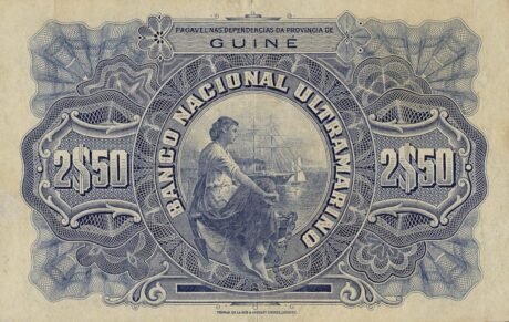 Реверс банкноты 2.5 эскудо (Гвинея-Бисау) 1921 года
