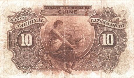 Реверс банкноты 10 эскудо (Гвинея-Бисау) 1937 года
