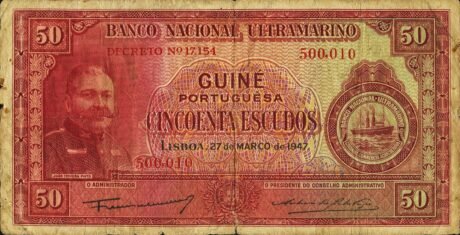 Аверс банкноты 50 эскудо (Гвинея-Бисау) 1937 года