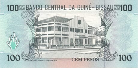 Реверс банкноты 100 peso (Gwinea Bissau) 1990