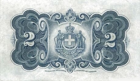 Реверс банкноты 2 драхмы (Греция) 1885 года