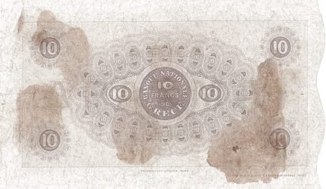 Реверс банкноты 10 drachm (Grecja) 1892