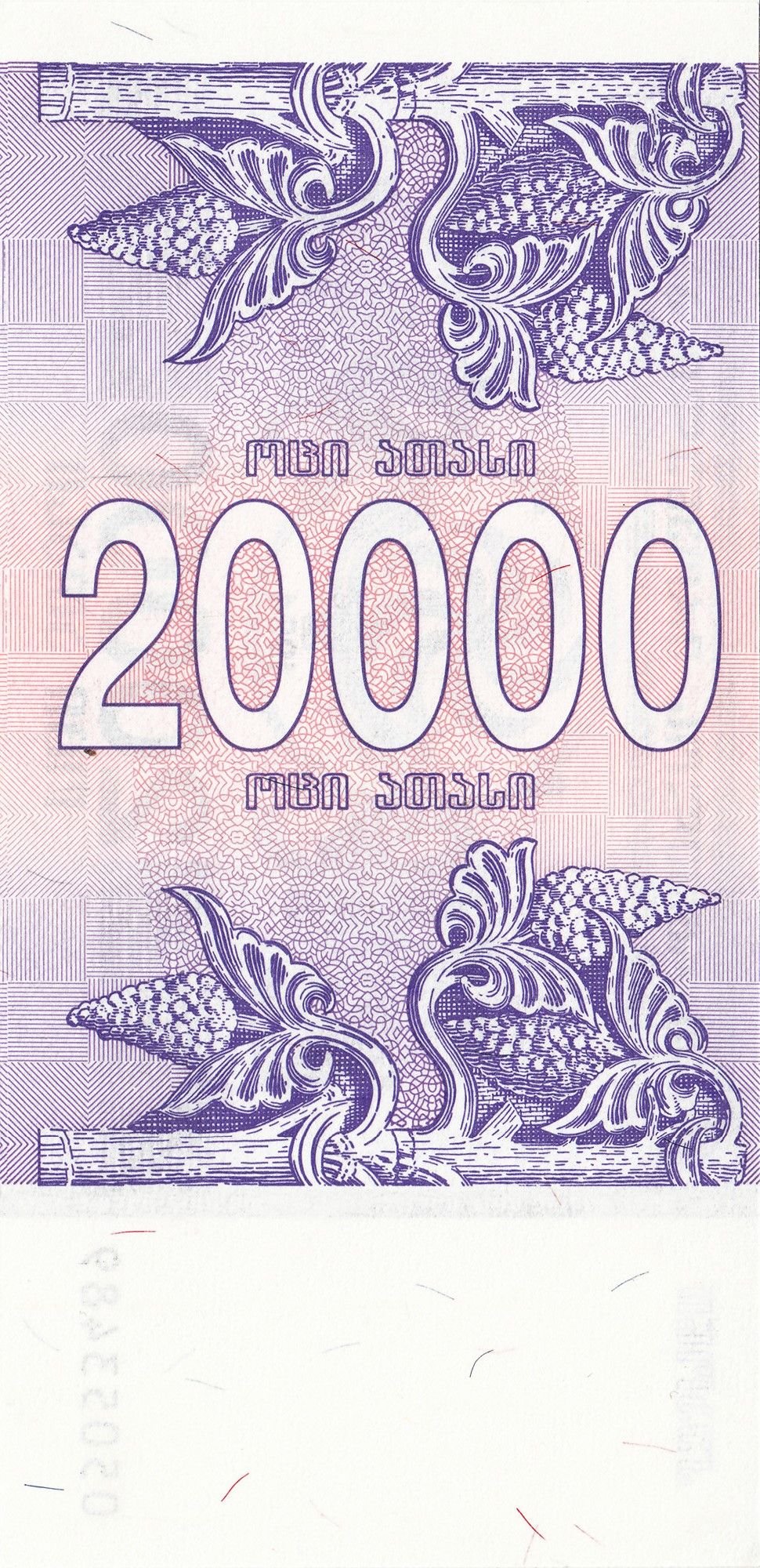 Реверс банкноты 20000 купони (Грузия) 1993 года