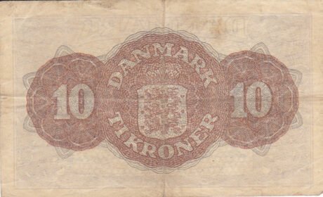 Реверс банкноты 10 крон (Дания) 1944 года