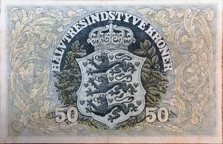 Реверс банкноты 50 крон (Дания) 1938 года