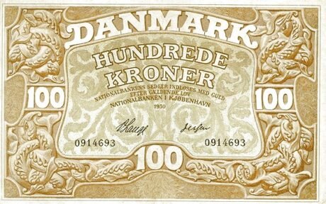 Аверс банкноты 100 крон (Дания) 1930 года