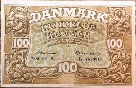 Аверс банкноты 100 крон (Дания) 1938 года