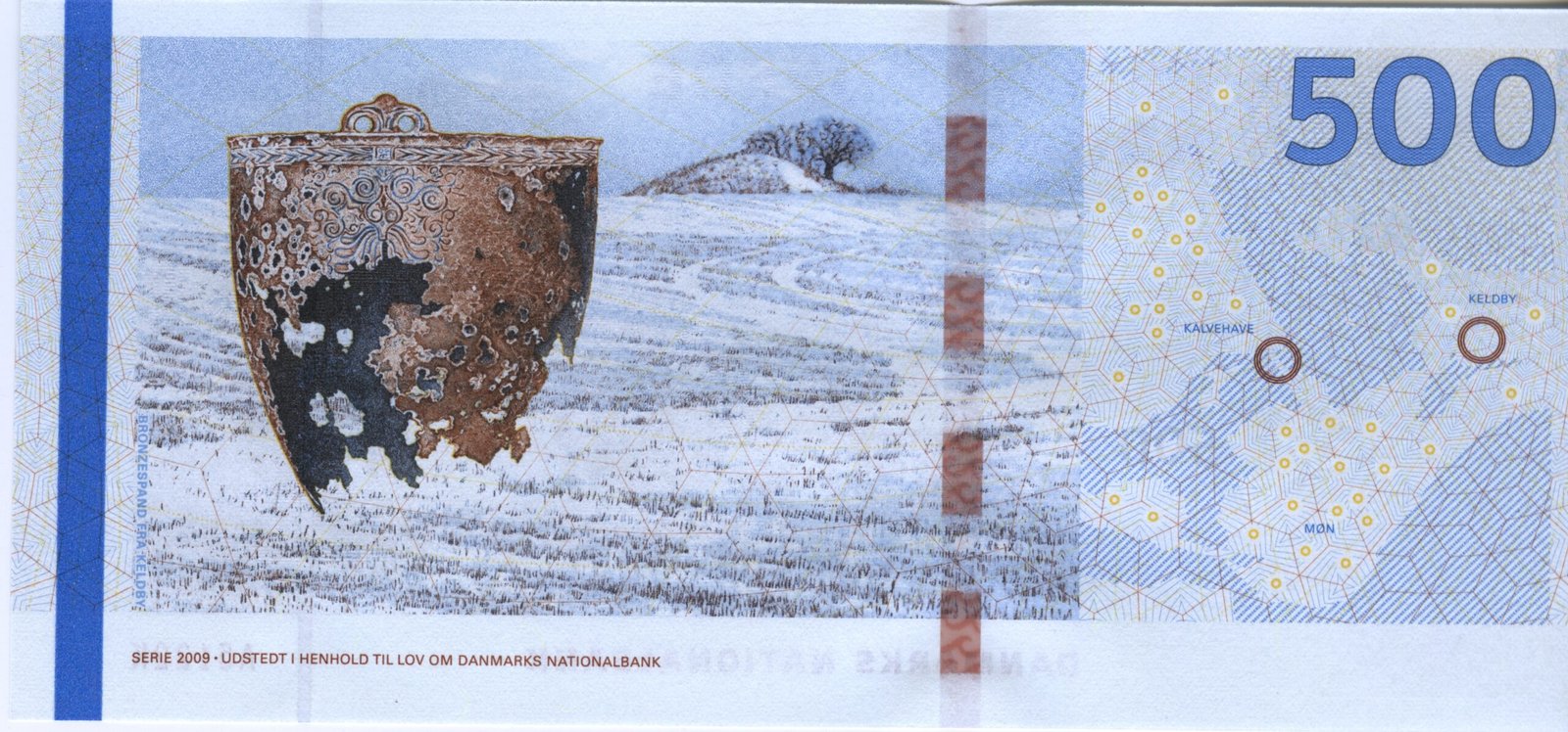 Реверс банкноты 500 крон (Дания) 2010 года