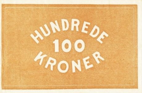 Реверс банкноты 100 крон, первый экстренный выпуск (Дания) 1940 года