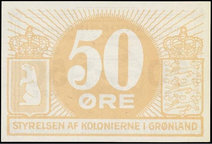 Реверс банкноты 50 эре (Дания) 1913 года