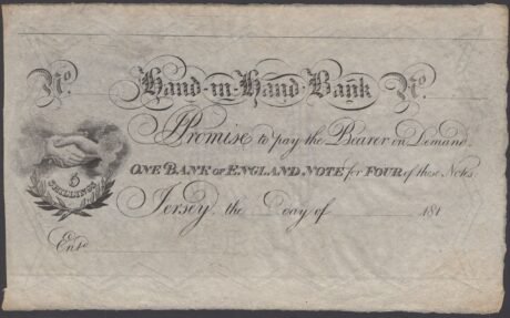 Аверс банкноты 5 шиллингов (Джерси) 1813 года