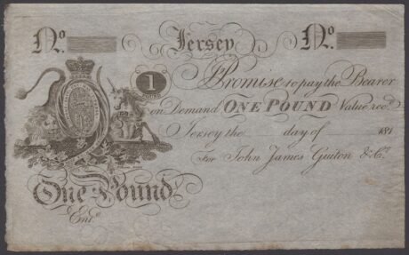 Аверс банкноты 1 фунт (Джерси) 1811 года