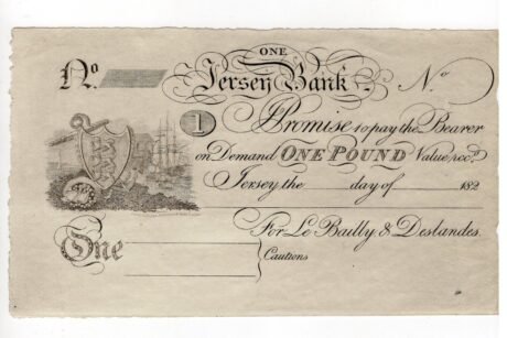 Аверс банкноты 1 фунт (Джерси) 1820 года