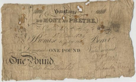 Аверс банкноты 1 funt (Jersey) 1834