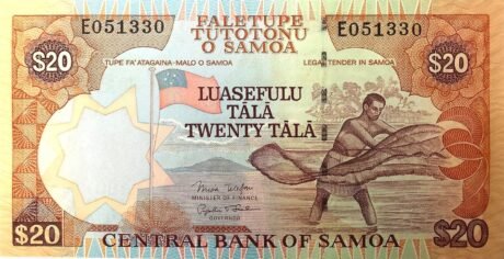 Аверс банкноты 20 тала (Западное Самоа) 2002 года