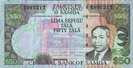 Аверс банкноты 50 тала (Западное Самоа) 2006 года