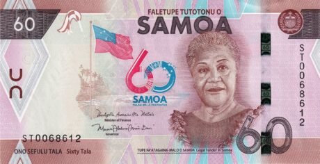 Аверс банкноты 60 независимость талы (Западное Самоа) 2023 года