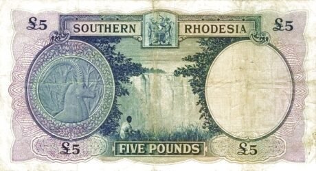 Реверс банкноты 5 funtów (Zimbabwe) 1939
