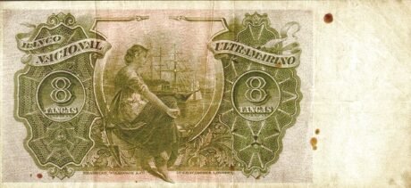 Реверс банкноты 8 tangas z grzbietem (Indie) 1917