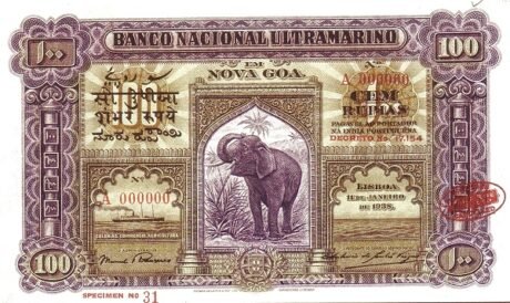 Аверс банкноты 100 rupii (Indie) 1938