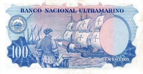 Реверс банкноты 100 escudo (Indie) 1959