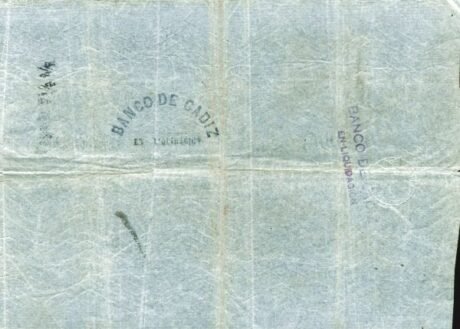 Реверс банкноты 200 reali Vellona Banco de Cadiz (Hiszpania)