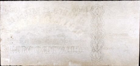 Реверс банкноты 4000 реалов Веллона Банко де Паленсия (Испания) 1864 года