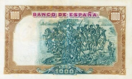Реверс банкноты 1000 песет (Испания) 1937 года