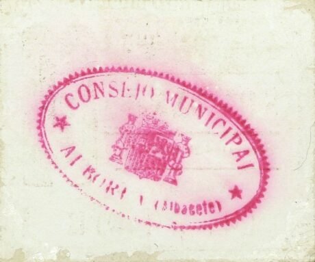 Реверс банкноты 50 centymów Alborea (Hiszpania)