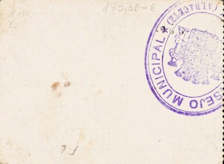 Реверс банкноты 50 centymów Barrax (Hiszpania)