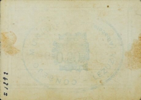 Реверс банкноты 0.50 pesetas Lezusa (Spain)