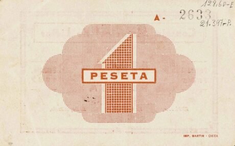 Реверс банкноты 1 peseta Lietor (Spain) 1937