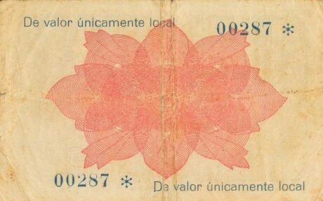 Реверс банкноты 25 сантимов Мадригерас (Испания)