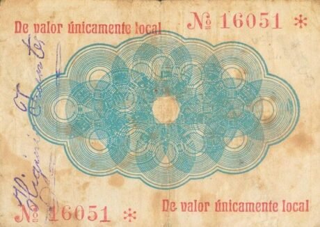 Реверс банкноты 1 песета Мадригерас (Испания)