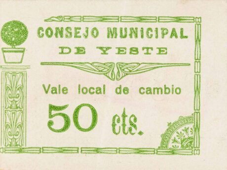 Аверс банкноты 50 сантимов Йесте (Испания)