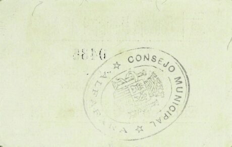 Реверс банкноты 50 сантимов Альфафара (Испания)