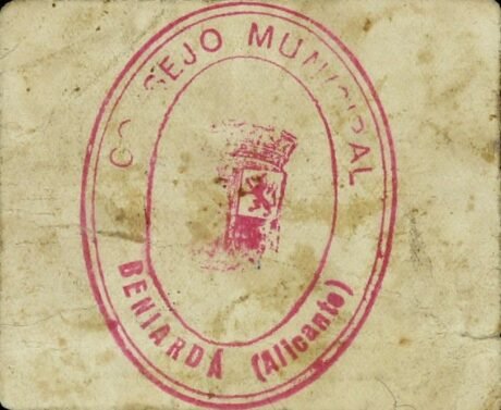 Реверс банкноты 50 centymów Benyarda (Hiszpania)