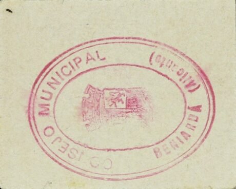 Реверс банкноты 50 сантимов Беньярда (Испания)