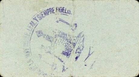 Реверс банкноты 0.25 peseta Biar (Spain) 1937