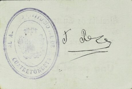 Реверс банкноты 1 песета Куатретондета (Испания)