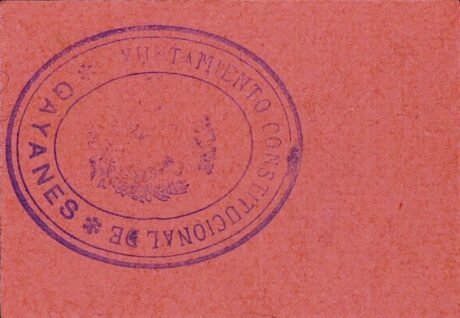 Реверс банкноты 50 centymów Gayanes (Hiszpania)