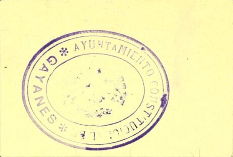 Реверс банкноты 1 peseta Gayanes (Spain)