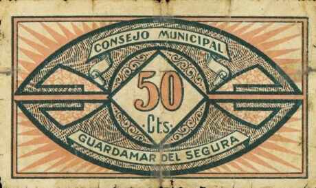 Реверс банкноты 50 centymów Guardamar del Segura (Hiszpania) 1937