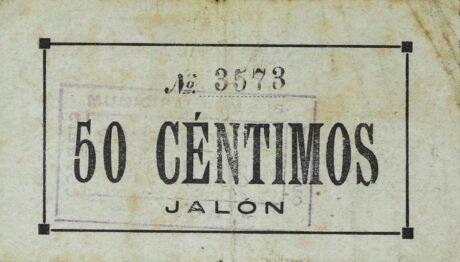 Реверс банкноты 50 centymów Jalon (Hiszpania) 1937