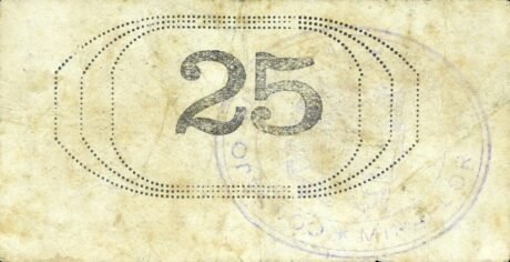 Реверс банкноты 25 centymów Miraflor (Hiszpania)