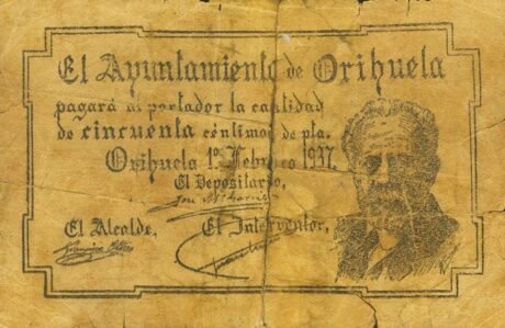 Аверс банкноты 50 centymów Orihuela (Hiszpania) 1937